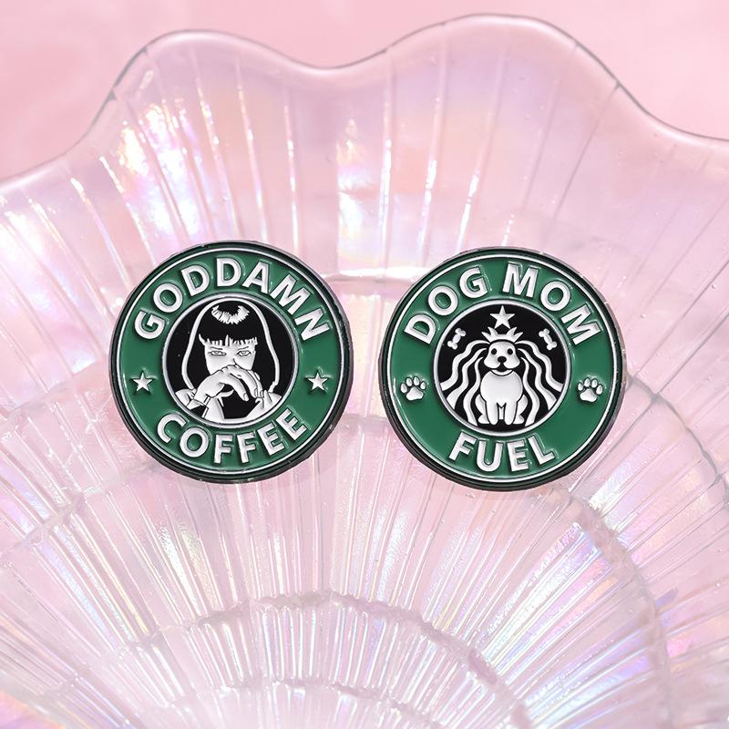 Eyecatching Round Green Metal Brooch With Cute Cartoon Animal Design For Stylish Individuality