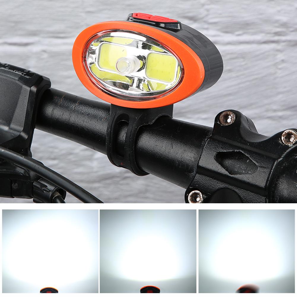 ABS USB Charging Bike Front Light Warning Sign Lighting Headlight Bicycle Cycling Accessory