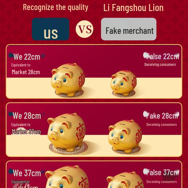 Large Capacity Golden Pig Piggy Bank 2025 Model for Kids