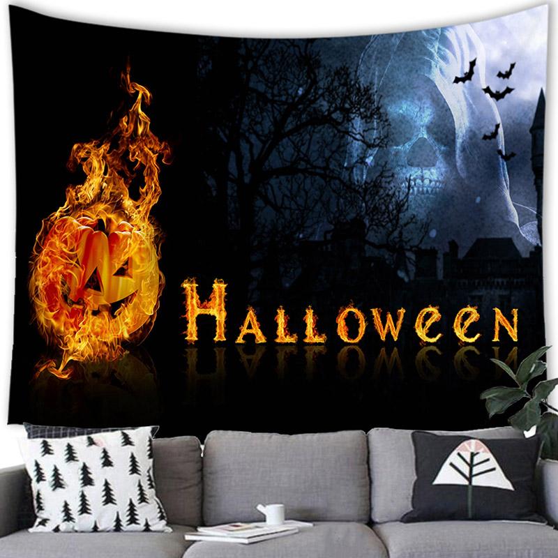 Домашний декор Хэллоуин гобелен настенный гобелен летучая мышь тыква счастливый Хэллоуин — фото 4
