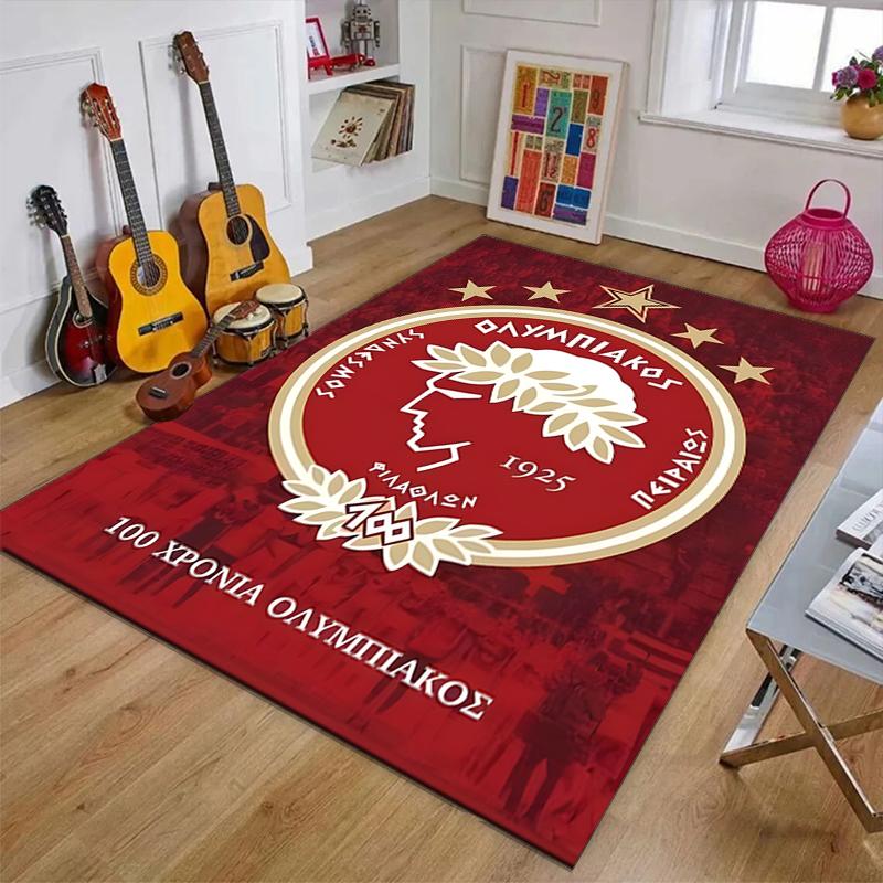 Olympiacos F.C Polyester Carpet, Soft Indoor Mat for Office Chair, Living Room, Computer Desk - Decorative Home Office Rug Design