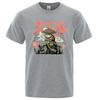 The Last Frog Samurai Anime Print T Shirts Casual Breathable Tshirts Fashion O-Neck Shirts Oversized Cotton Short Sleeve Top
