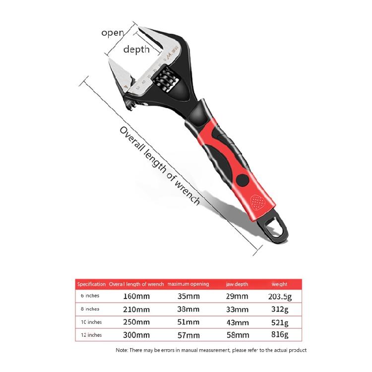 Adjustable Wrench Spanner Universal Large Opening Short Handle Wrench Home Tool