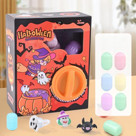 Halloween Mini Capsule Toy Machine 6/12/16 Random Surprise Eggs Cute Cartoon Gashapon Machine Mini Round Capsule Gift for Kindergarten Xmas Easter