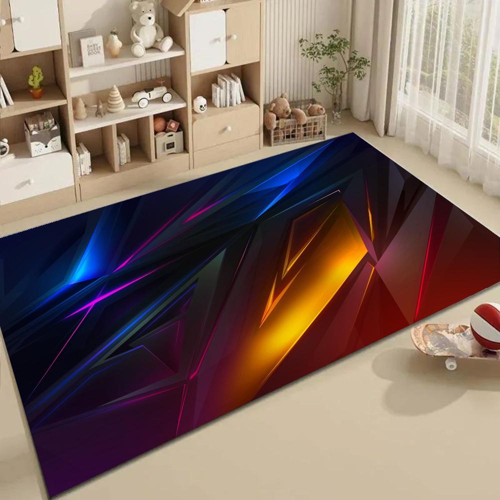 1 Stück Bunte Geometrische Block Badezimmer Saugfähige Matten Rutschfeste Matten Heimdekor Zubehör Teppiche Heim Küche Bodenmatten