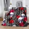 Skull Horror Throw Blanket Fleece Warm Cozy Soft Blanket for Couch Bed Colorfast Anti-Static Machine Wash  Blankets for Beds