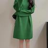Korean Style High Neck Loose Sweater Dress - Petite Medium Length, Autumn/Winter
