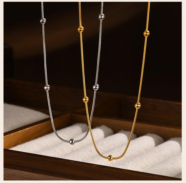 Stainless Steel Round Ball Chain Necklace,1mm Thin Link Necklace Fashion Jewelry for Women