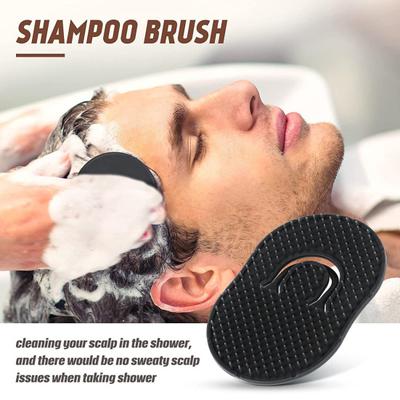6Pcs Palm Shampoo Brush Flat Long Brush for One Finger Lifespan Ergonomic Ring Plastic Home
