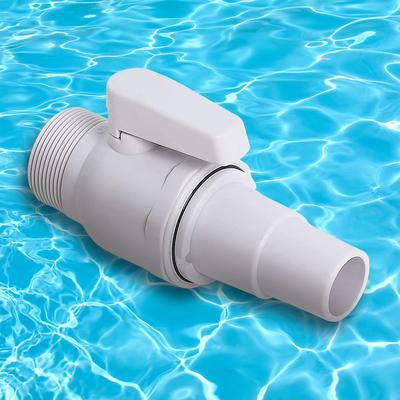Válvula de Esfera de 2 Vias Válvula da Bomba de Piscina 1.5 - 1.25in Conector de Parada para Filtro de Piscina Mangueira Classificação de Pressão Máxima 50 PSI para Piscinas