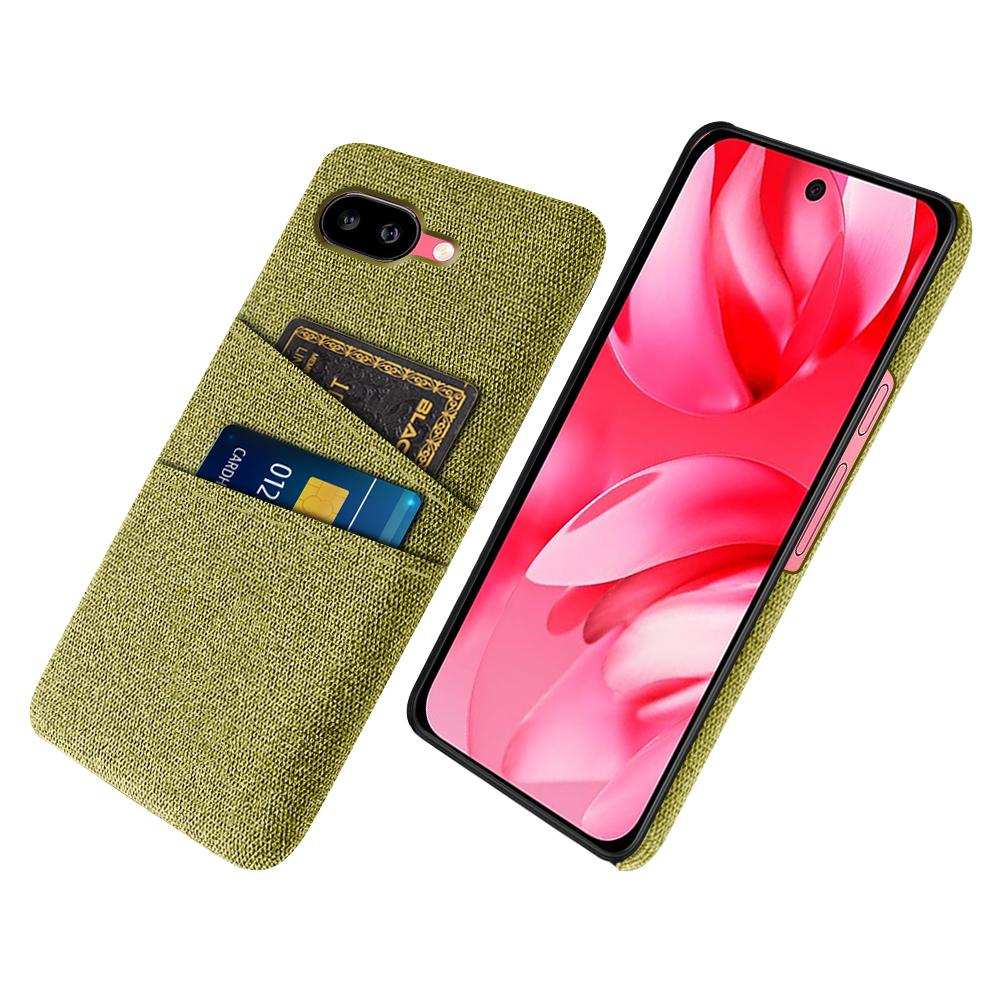 For Google Pixel 9a Case Cloth+Hard PC Phone Cover with Dual Card Slots