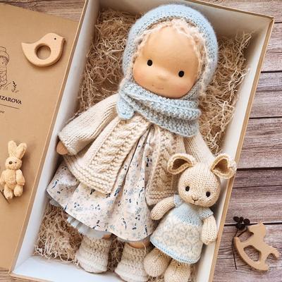 Muñeca de Peluche Linda Mini Waldorf Muñeca de Esmalte Nativo Muñeca de Peluche Suave Rellena Hecha a Mano por Artista Compañero para Dormir y Abrazar Para Niños Pequeños Bebé