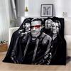U2 Rock Bang Bono Koc do druku 3D, Miękki koc narzutowy do domu Sypialni Łóżka Sofy Pikniku Podróży Biura Pokrycie do odpoczynku Dzieci