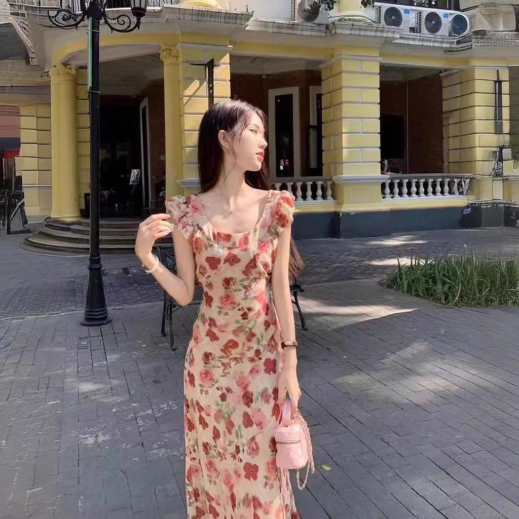 Women's Summer 2024 French-Inspired Seaside Long Dress