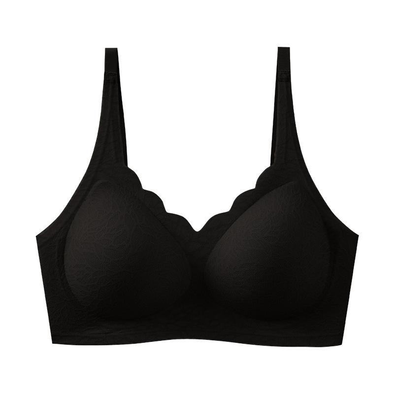 

Non-marking jelly strip soft support bra comfortable breathable anti-expansion bra - m 34/75abc(recommended 47.5-55kg ) чёрный
