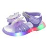Kindersandalen Mädchen LED Licht Prinzessin Frozen PU Leder Pailletten Perlen Sommerschuhe Rutschfest Atmungsaktiv Rosa Blau Für 1-7 Jahre