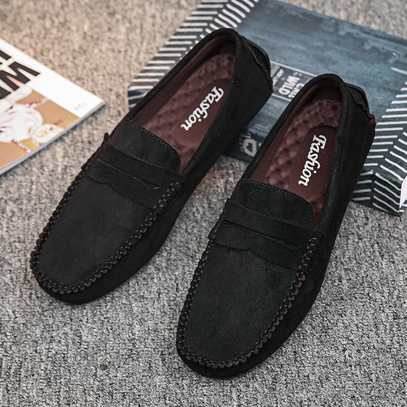 Fashion Winter Men Loafers Soft Suede Plush Warm Mens Casual Shoes Moccasins Slip On Flats Man Business Shoes Fashion Male Driving Shoes
