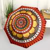 1pc Mandala Pattern Automatic Folding Umbrella - Compact 8-Rib Design, Durable Plastic & Iron, Lightweight for Outdoor Daily Use024