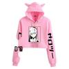Japanese Anime Zero Two "Darling in the Franxx" Cat Ear Cropped Hoodie