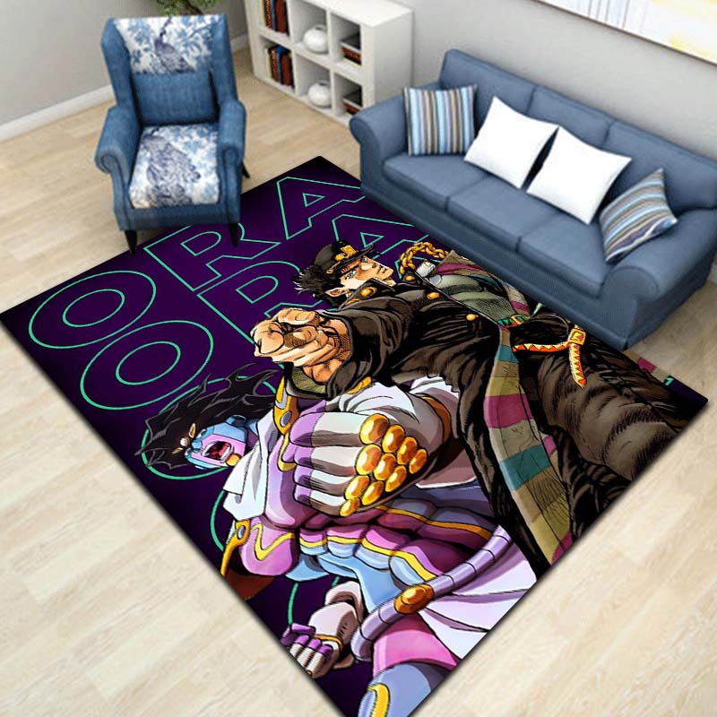3D Classic Anime J-JoJo's Bizarre Adventure Game Printed Carpet Tea Table Living Room Bedroom Decoration Anti slip Carpet Gift
