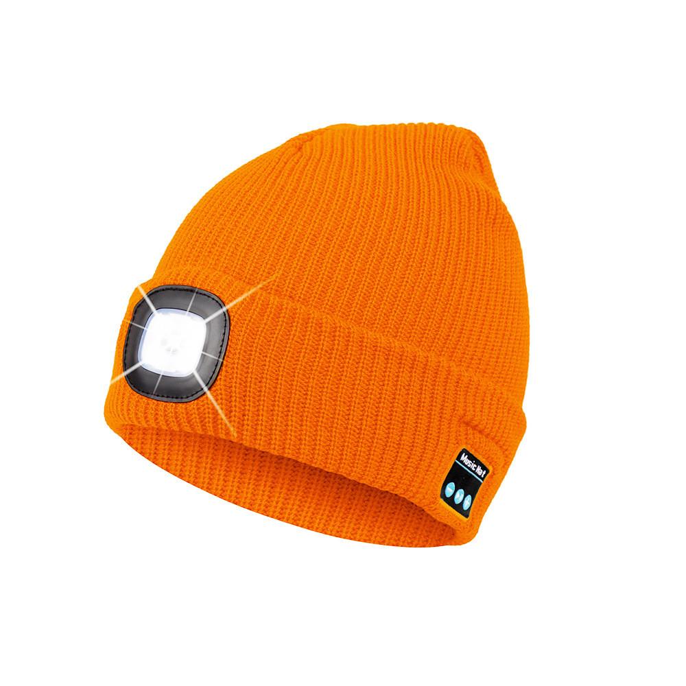 Outdoor Usb Rechargeable Bluetooth Knitted Beanie Hat With Music And Light Features For Winter Comfort