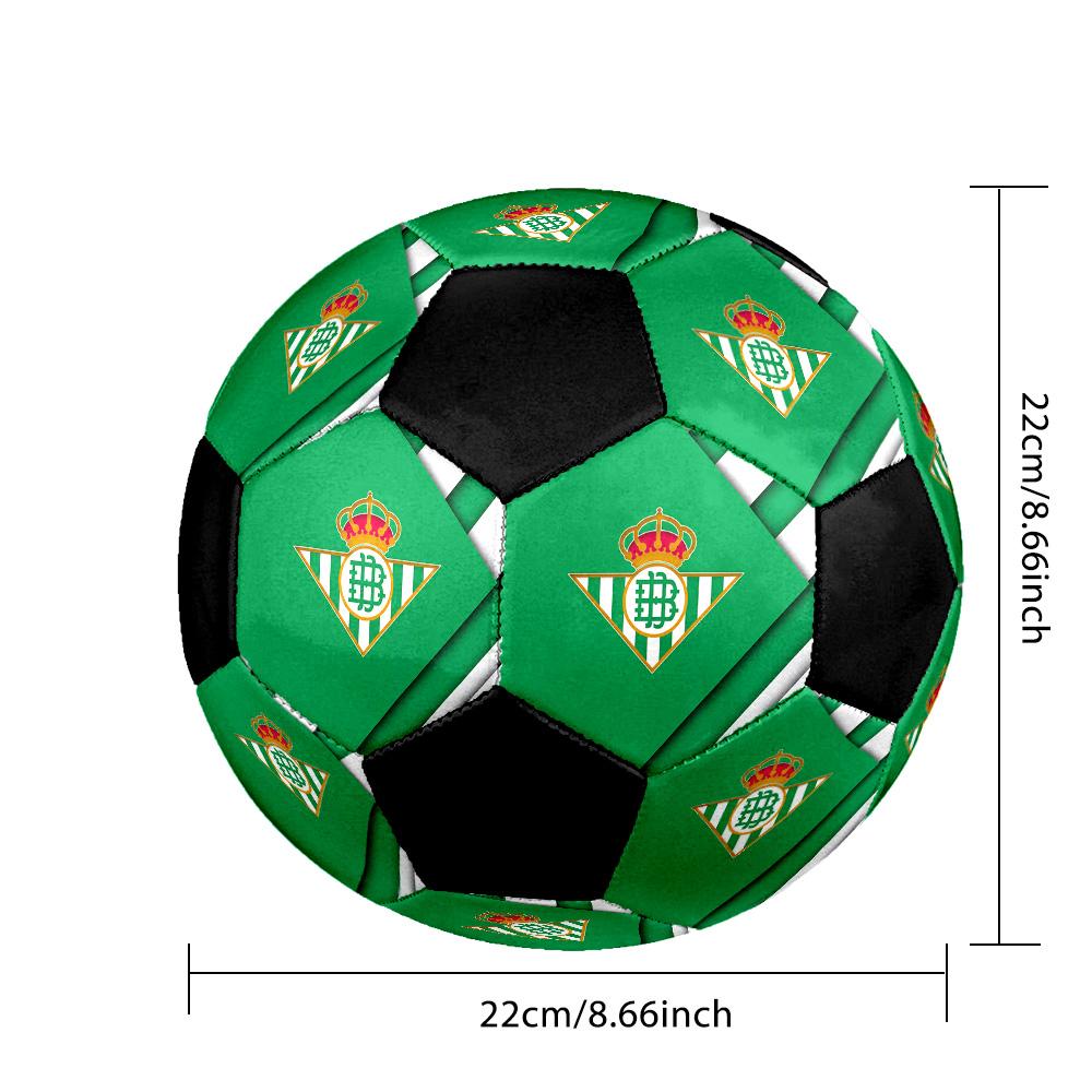 Pallone da Calcio Real Betis Balompié Colorato Per Tutte le Età Cucito a Macchina PVC Pronto per la Competizione Resistente Alto Rimbalzo.TAGLIA5