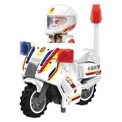 Armed Police Figures Military Building Blocks RacingTtraffic Police SWAT Escort Motorcycle Helmet Bricks MOC Toys For Kids J056