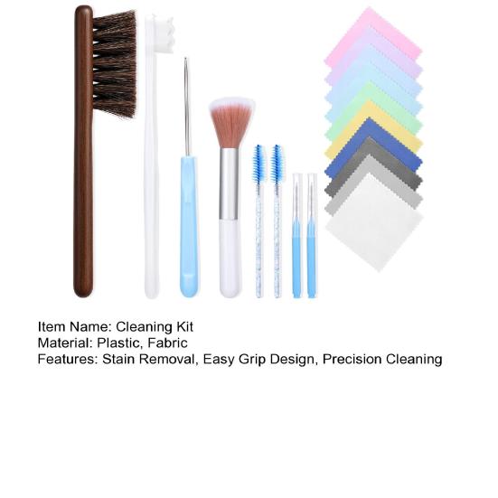 Jewelry Cleaning Kit Easy Grip Design Gentle Cleaning Brushes Polishing