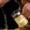 Kitchen Seasoning Box Clear Glass Seasoning Container with Stainless Steel Lid Condiment Pots for Kitchen Counter Food Storage