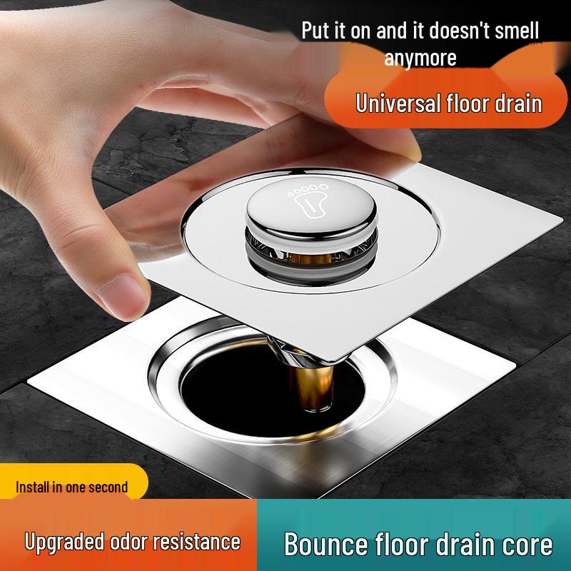 Nabídka pro nováčky: Univerzální zápachuvzdorný koupelnový podlahový odtok s protizápachovou uzávěrkou a sítkem proti vlasům