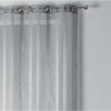 Voilage - EDEN - Bandas - 140 x 260 cm - Rayures ton sur ton satinées - 8 œillets métal argent