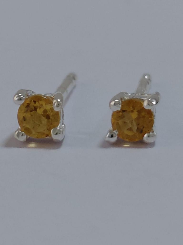 Orecchini a lobo con Pietra Preziosa Rotonda in Argento Sterling 925 Placcato Rodio Gioielli Minimalisti Regalo per Donne