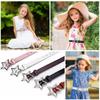 Hollow Star Buckle PU Leather Belt for Children, Thin Star Cutout Hole Waist Strap Decorative Belt for Jeans Dresses