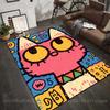 Multiple Sizes Pink Cat Cartoon Graffiti Style Carpet for Living Room Bedroom Sofa Home Decor Rus Non-slip Floor Mat Luxury Gift