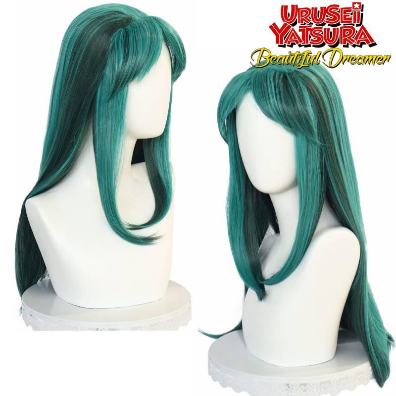 Lum Lamu Long Green Cartoon Cosplay Wig For Any Face Shape