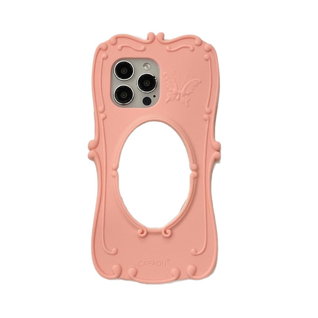 Creative solid color magic mirror for Apple 16promax mobile phone case iPhone15 silicone 14 cute 13 protective case