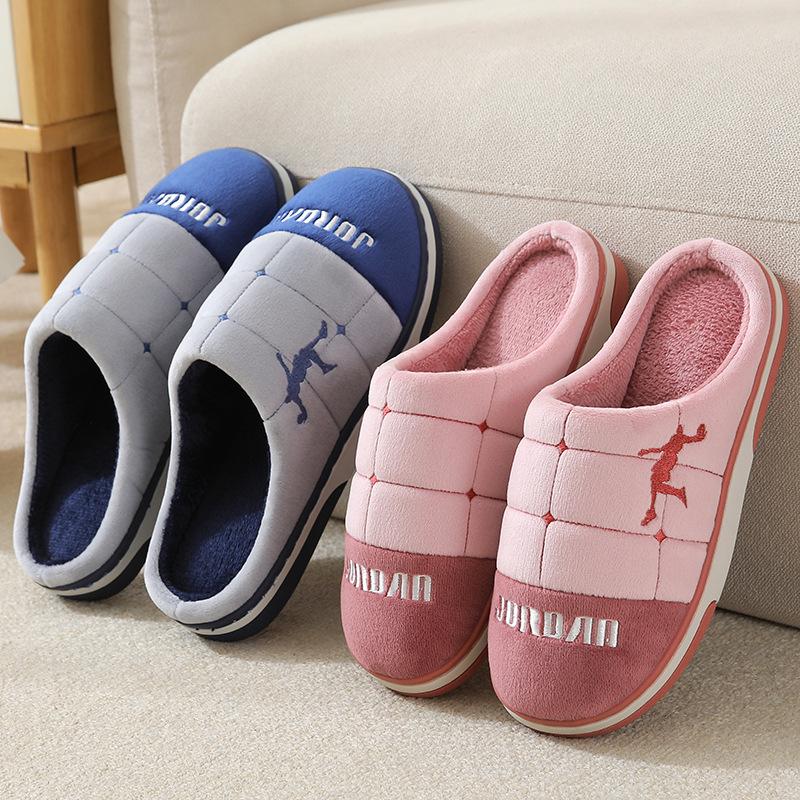 Парные плюшевые тапочки из хлопка для мужчин и женщин — фото 2