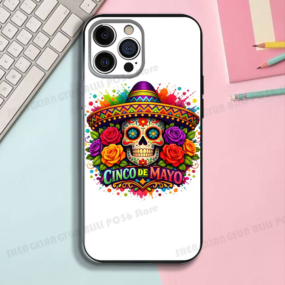 

Funny Cinco de Mayo Fiesta Silicone Soft Phone Case For IPhone17,16,15,14,13,12,11 Pro Max Plus mini XS XR SE Cover iPhone14Plus