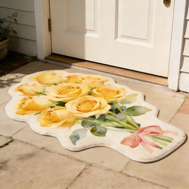 Girly Style Carpets for Living Room Flowers Bedroom Decor Carpet Fluffy Soft Irregular Bedside Rug Home Thicken Plush Floor Mat