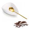 Ceramic Coffee Bean Tray & Stainless Steel Spoon Set: Collector, Display, Measuring & Weighing Use.