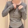 De Rong Women's Plus Velvet Cotton Slim-fit Pleated Top - Heat-generating, Brushed, and Constant Temperature Base Layer for Autumn/Winter.