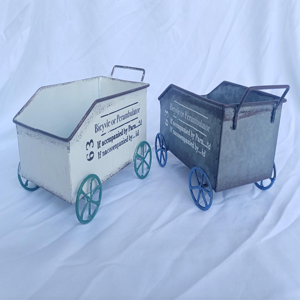 Flower Cart Metal Modern Metal Wagon Planter Plant Stand Flower Planter Pot for Indoor Garden Patio Outdoor Balcony