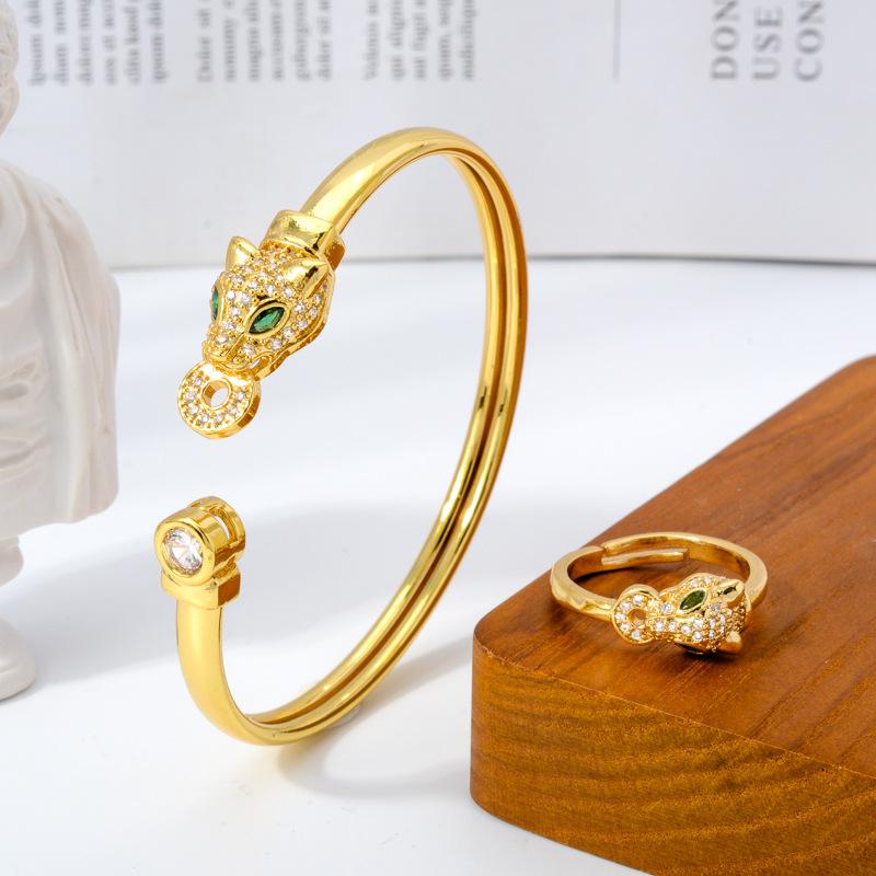 Specially Designed for K Crystal Zircon Leopard Bracelet Light Luxury Leopard Print Fashion