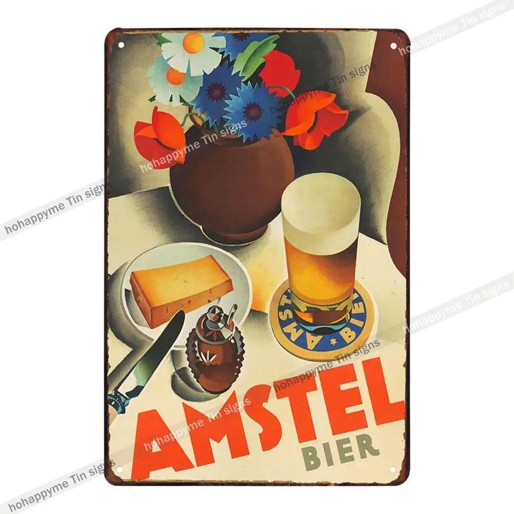 Vintage Beer Metal Tin Sign Rectangular Iron Wall Art Home Decor 20x30 Cm