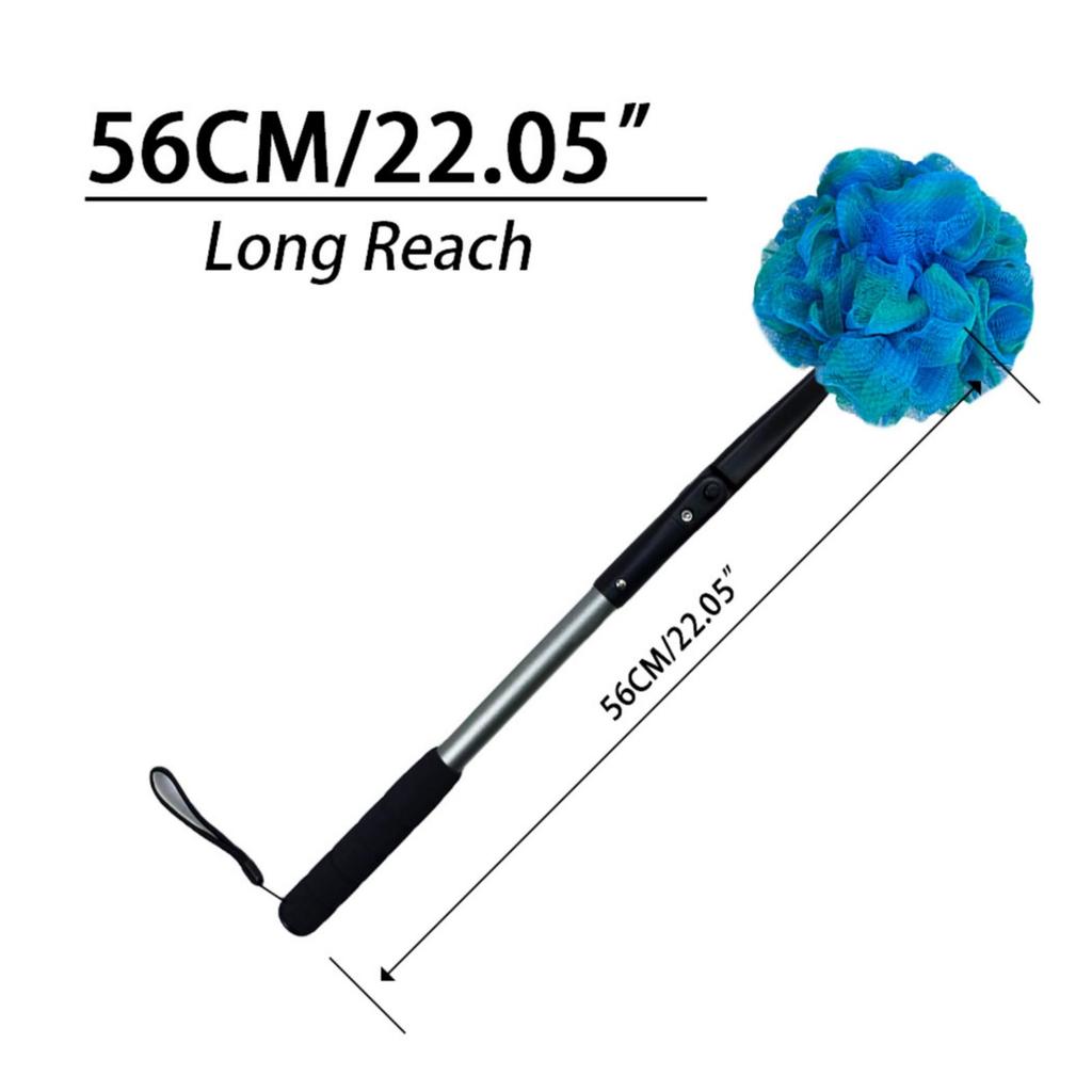 Long-Handled Bath Brush Non-Slip Grip Foldable Body for Shower Routines