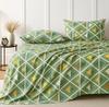 300 TC Cotton Microfiber XXL Super King Size Bedsheet | 9 Feet, 275 X 275 cm with 2 Large Size Pillow Covers - Olive Green