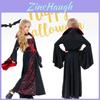 Spooky Halloween Heksenkostuum Voor Kinderen Zwart Polyester Eng Meisje Feestoutfit