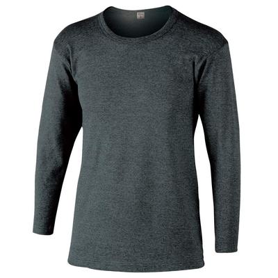 Luvas Otafuku, Roupa Interior de Inverno, Mangas Compridas, Gola Redonda [Aquecimento Isolamento Térmico, Mangas 3/4, Masculino] JW-169 Cinza Moku LL [Conjunto de 3]