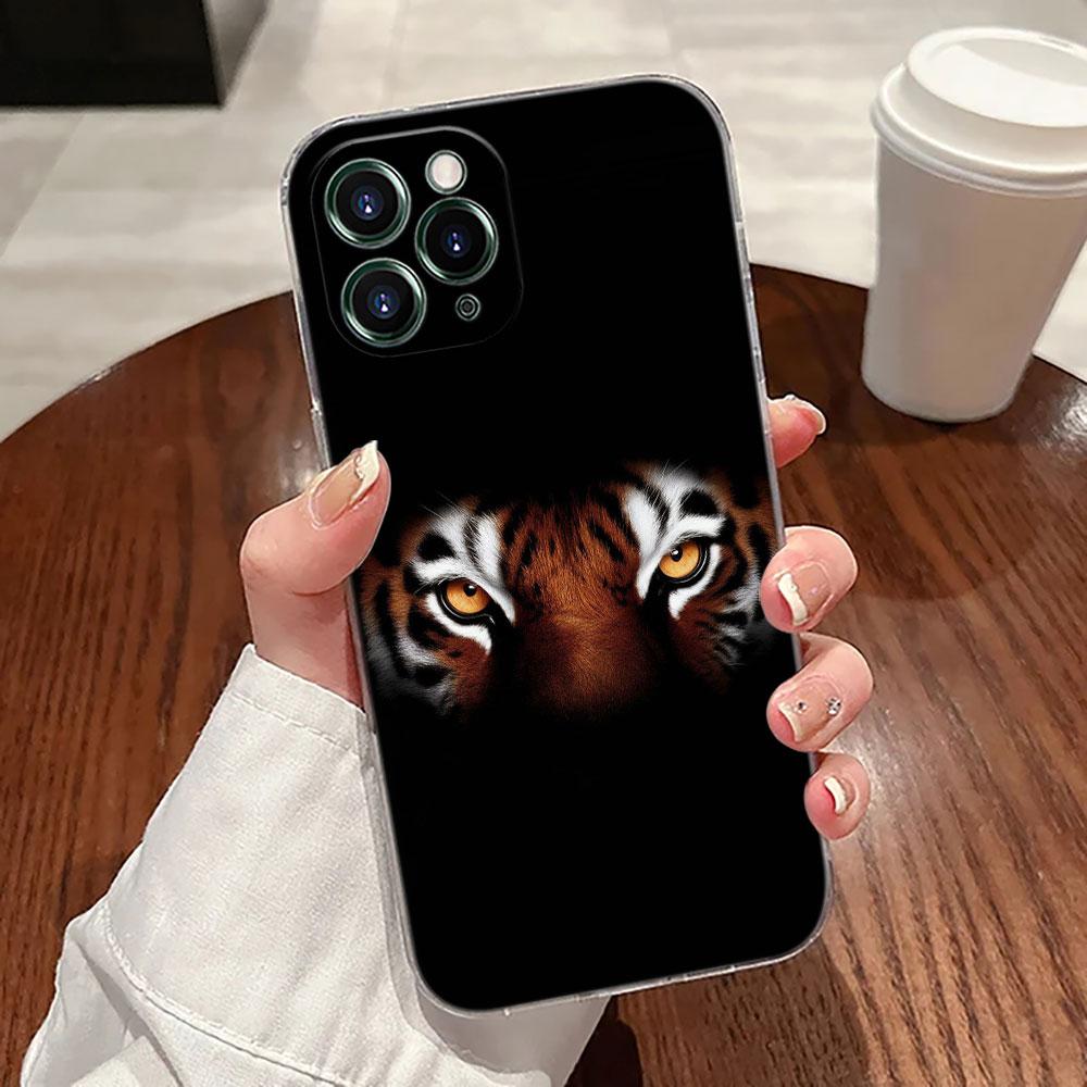 Tiger Animals Transparent Case For Apple iPhone 17 16 15 14 13 12 11 Pro Max 16 Plus 16E 17Air 17Pro Phone Cover Silicone Funda