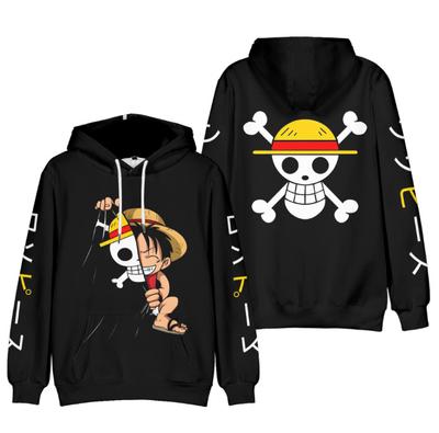 Sudadera con Capucha de Anime ONE PIECE Streetwear Mono D. Luffy Sudadera con capucha Hombres Mujeres Cosplay Deportes